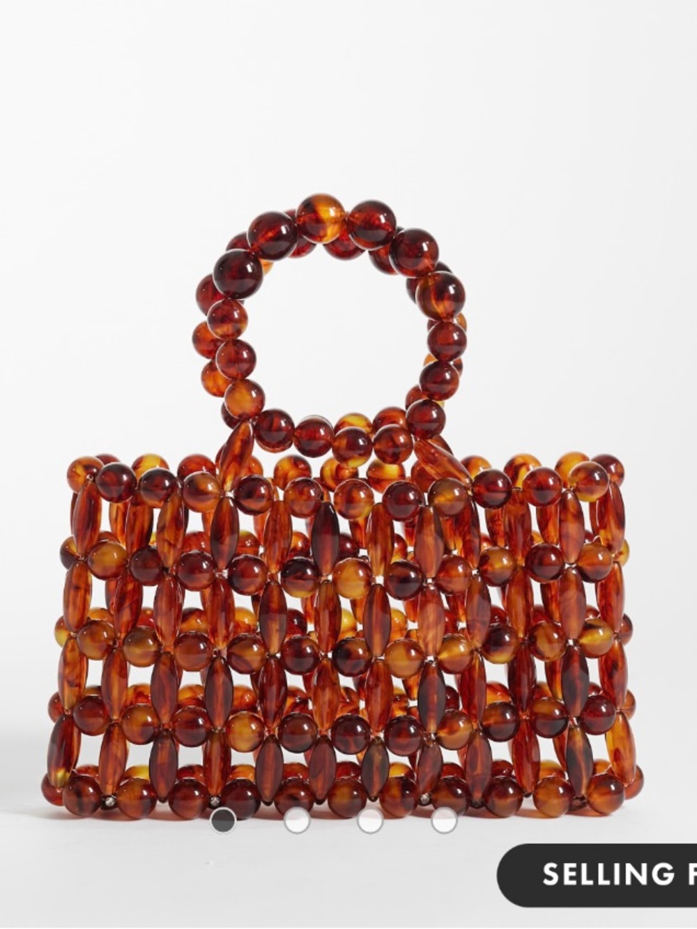 ASOS Resin Beaded Clutch Purse in Tortoiseshell Brown